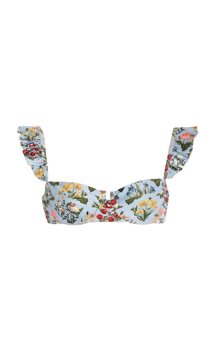 Kiwi Ruffled Floral Bikini Top | Moda Operandi (Global)