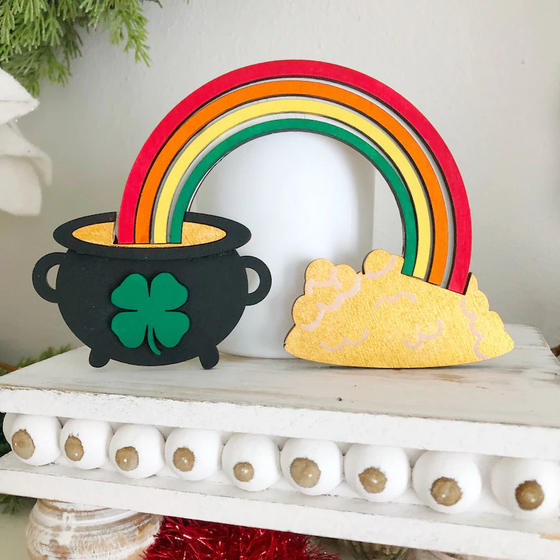 Pot of Gold With a Rainbow Sign St. Patricks Day Decor | Etsy | Etsy (ES)