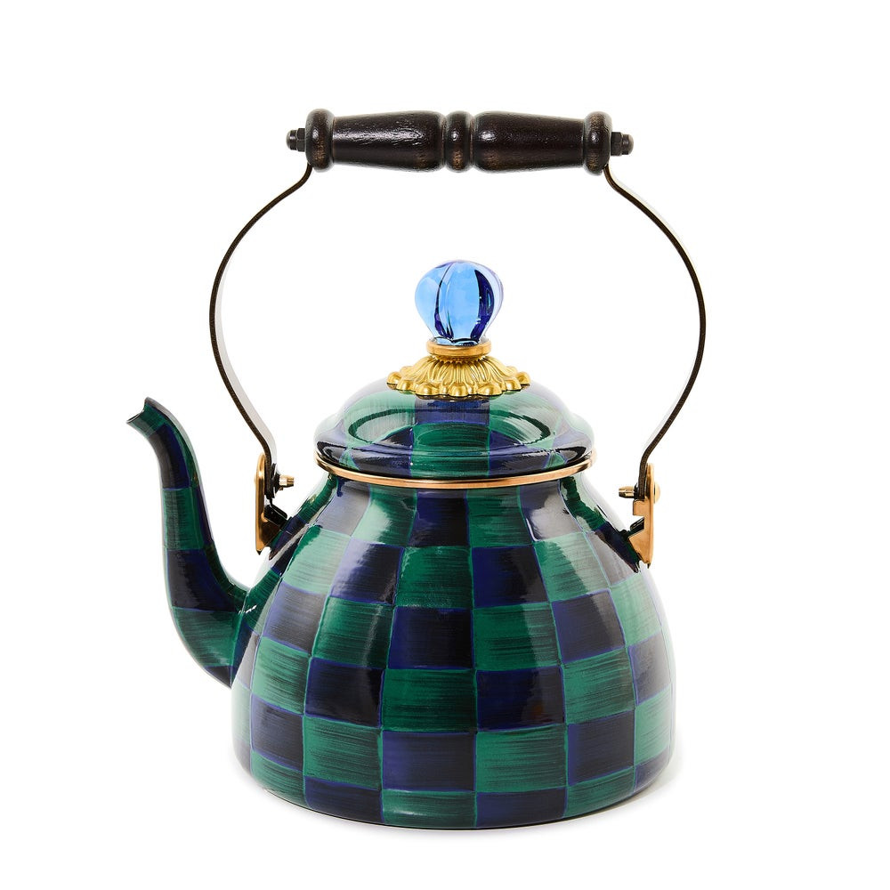 Juniper Check 2 Quart Tea Kettle | MacKenzie-Childs