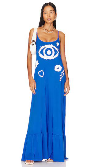 Beatrix Painted Evil Eye Dress in Ultramarine | Revolve Clothing (Global)