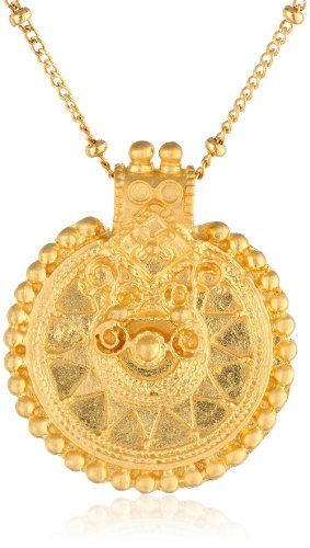 Satya Jewelry Classics Gold Long Mandala Pendant Necklace (36-Inch) | Amazon (US)