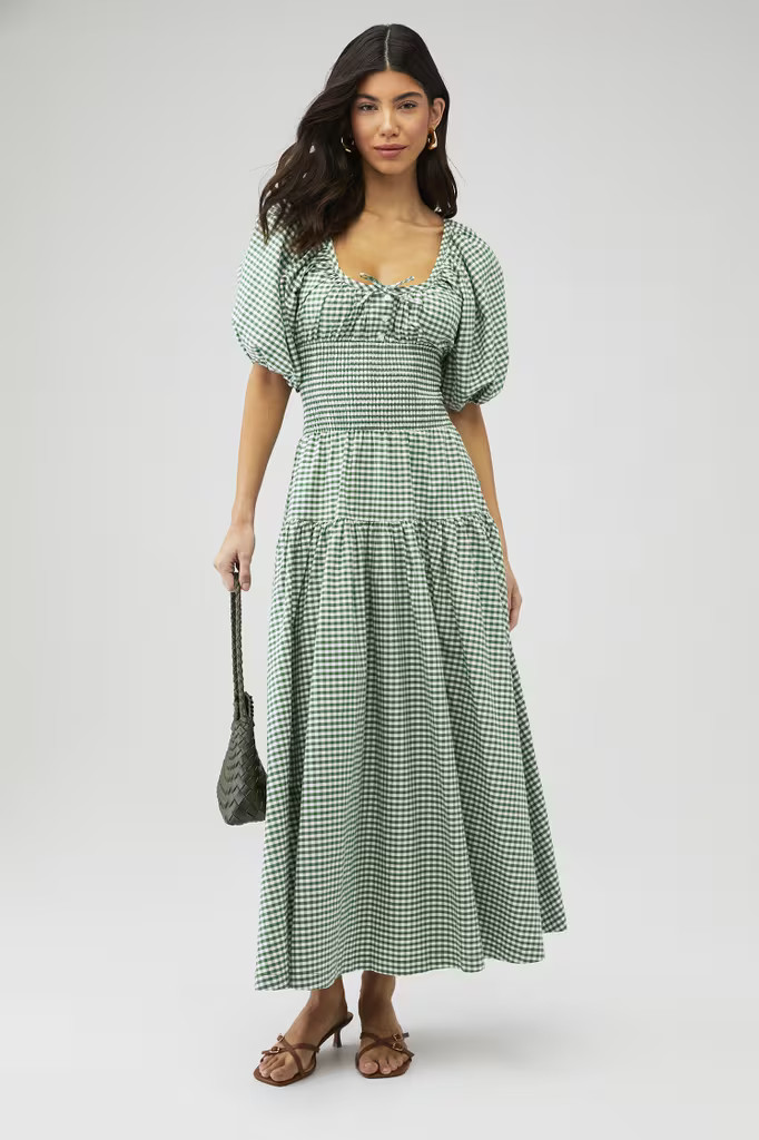 SMOCKED MIDI DRESS | FashionPass