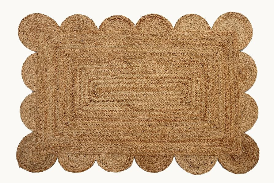 Scalloped Natural Jute Rug 24"X36" Braided Jute mat | MagicFold Multipurpose Indoor/Outdoor Doorm... | Amazon (US)