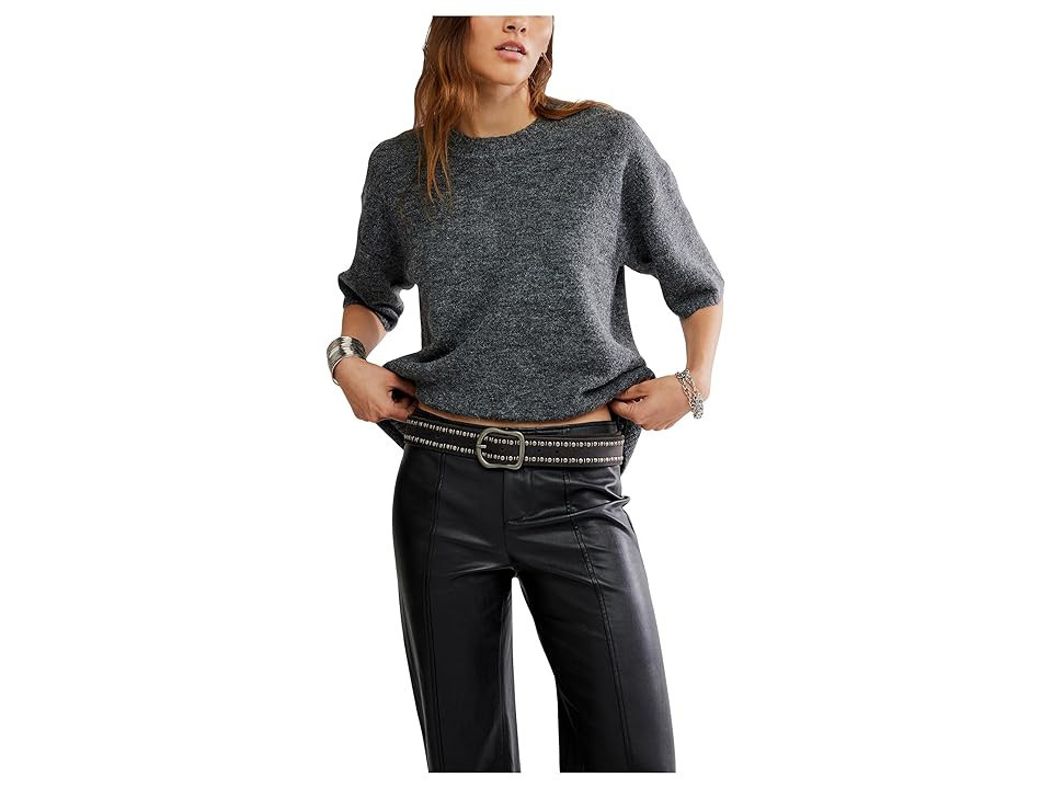 Free People Margot Sweater T-Shirts Women's Sweater Charcoal Heather : XL (Women's 16), Acrylic/Elastane/Polyamide | Zappos