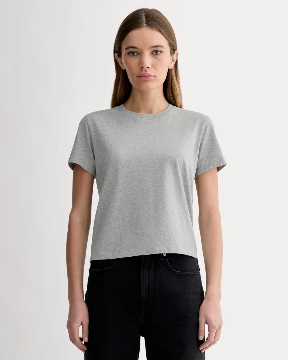 The Box-Cut Tee in Essential Cotton | Heathered Grey | No Pocket | Everlane