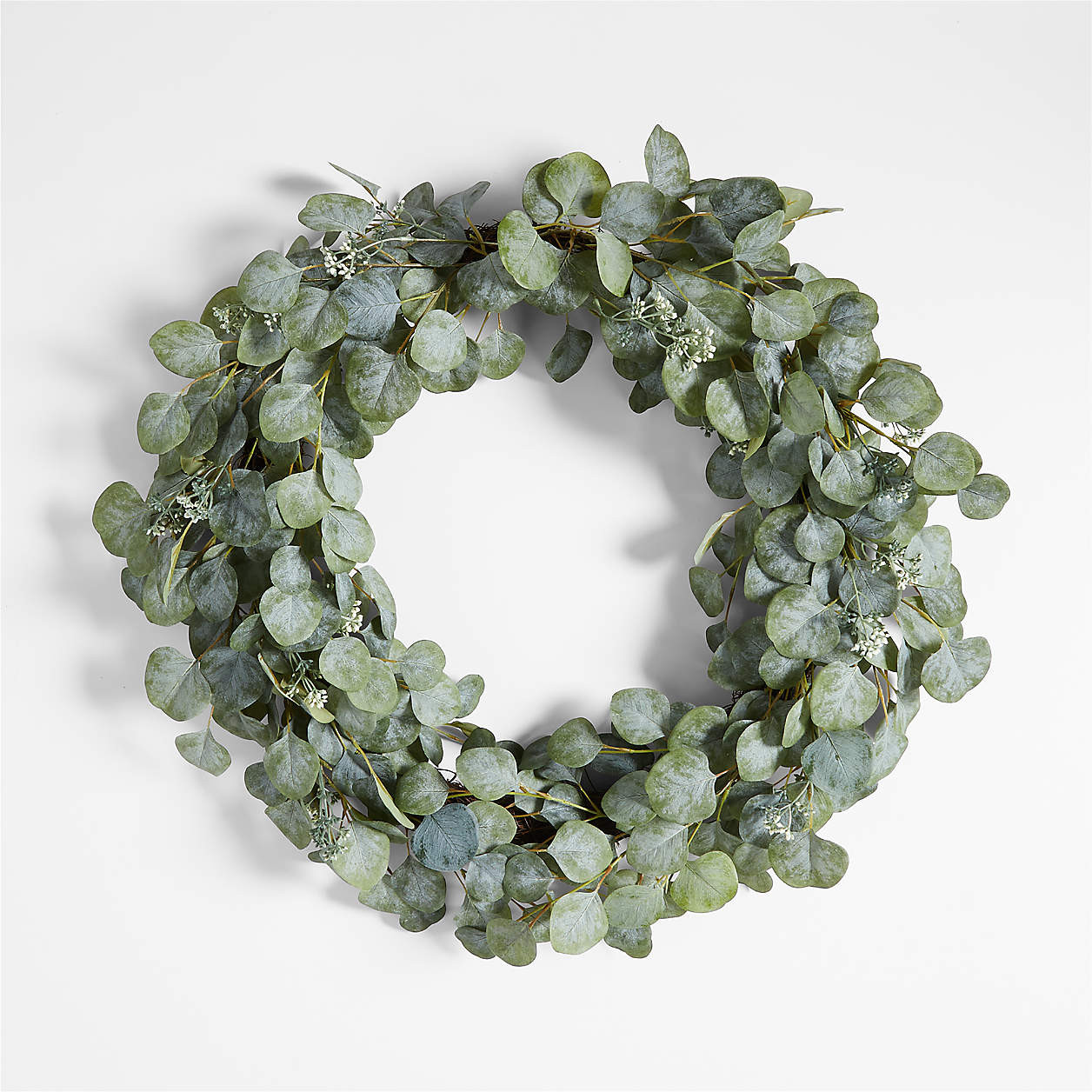 Faux Silver Dollar Eucalyptus Wreath 28" + Reviews | Crate & Barrel | Crate & Barrel