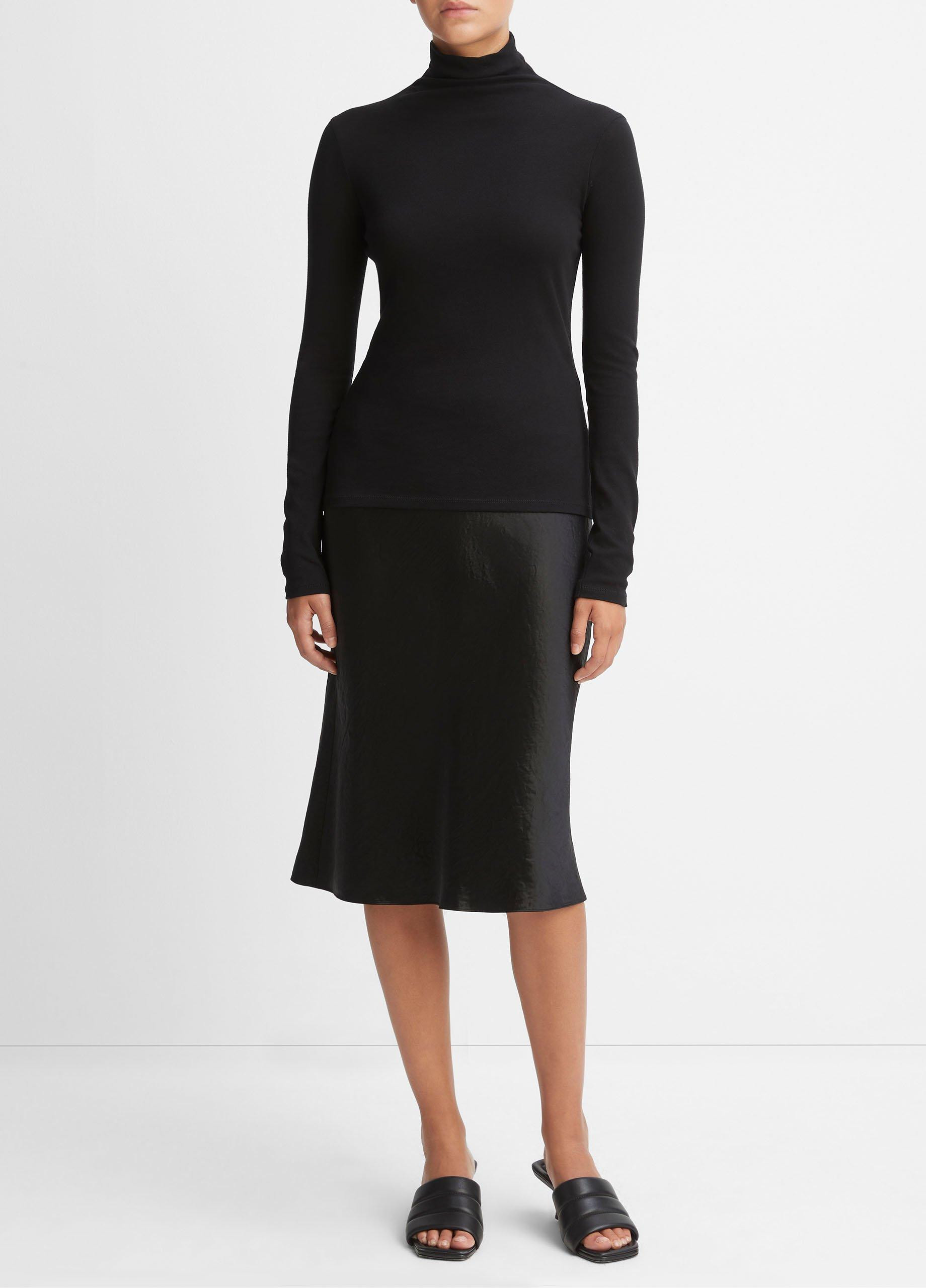 Women's Essential Long Sleeve Turtleneck, Black, Size XXS Vince | Vince LLC