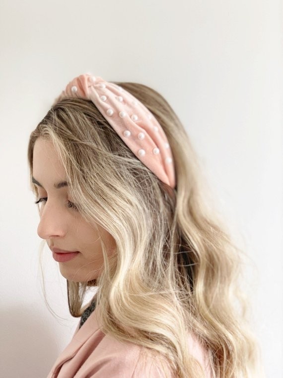 Pearl Headband - Blush Pink Headband, Large Pearl Headband, Matador Headband, Alice Band, Spanish... | Etsy ROW