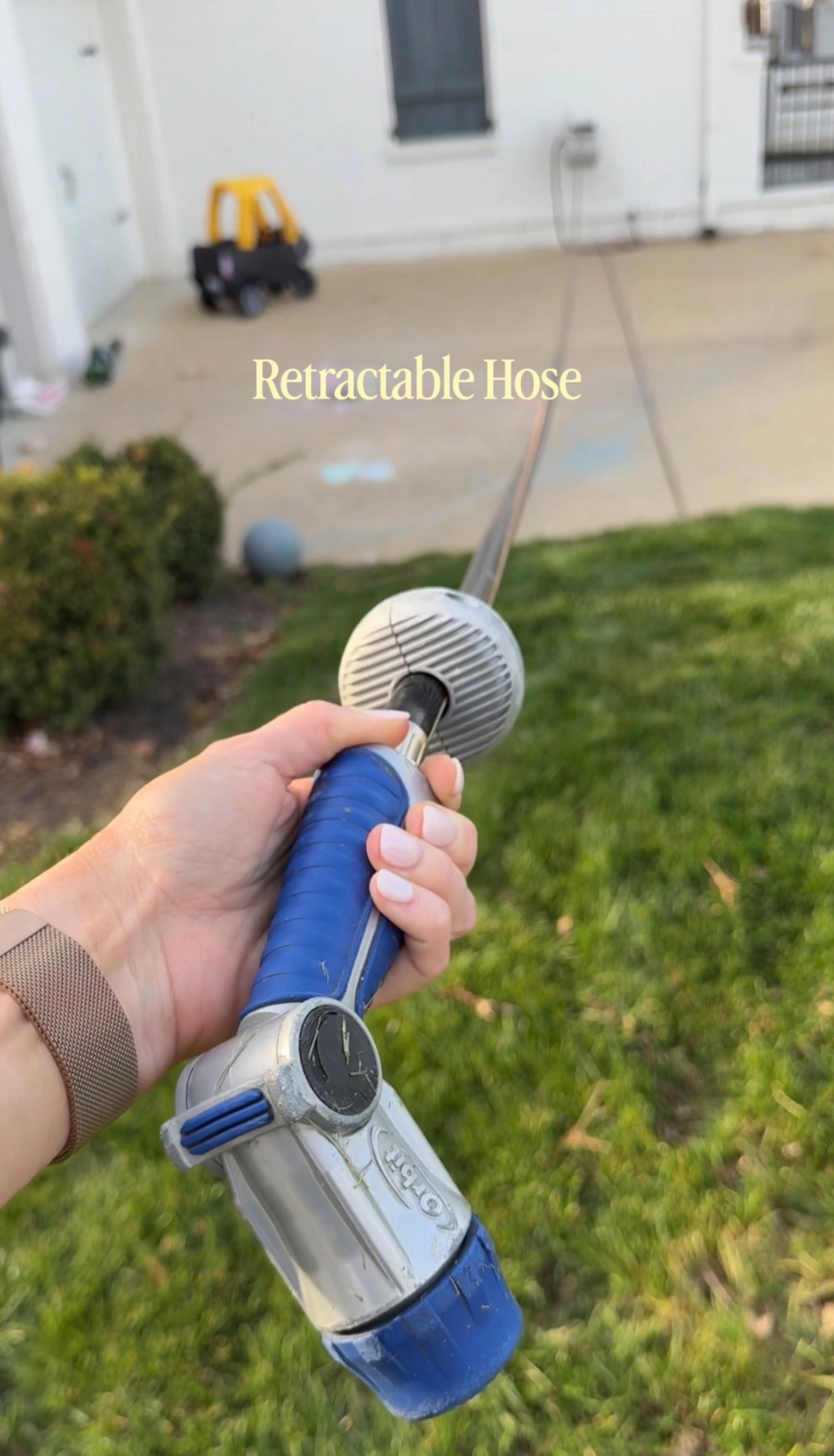Our retractable hose and a similar option! Comes in different links and price points! 
