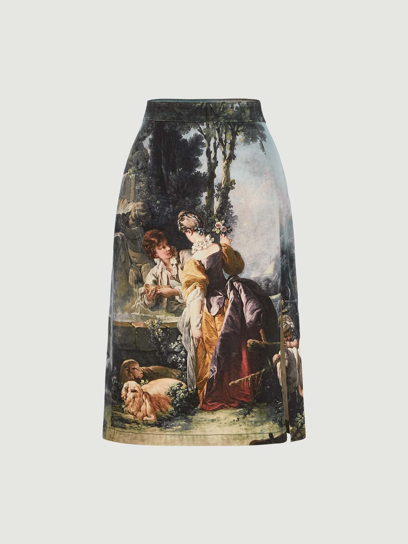 SHEIN MOD Saia jeans reta figura gráfica
       
              
              R$91,90      
    ... | SHEIN