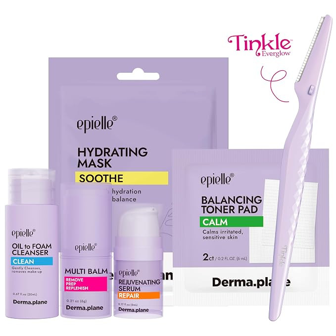 epielle & Tinkle Complete Safe Dermaplane Starter Kit: Safe Facial Renewal System Cleanser, Multi... | Amazon (US)