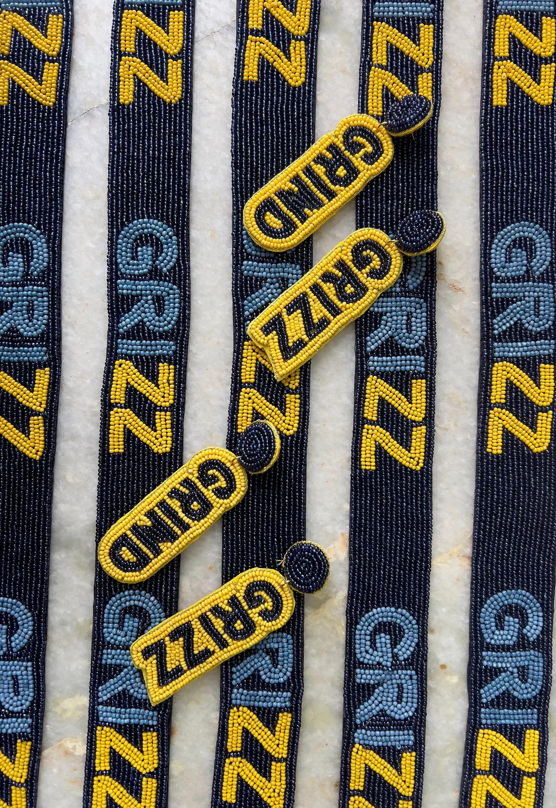 Grizz Beaded Strap, Grizz Earring, College Purse Strap,Gameday purse strap - beaded bag strap - s... | Etsy (US)