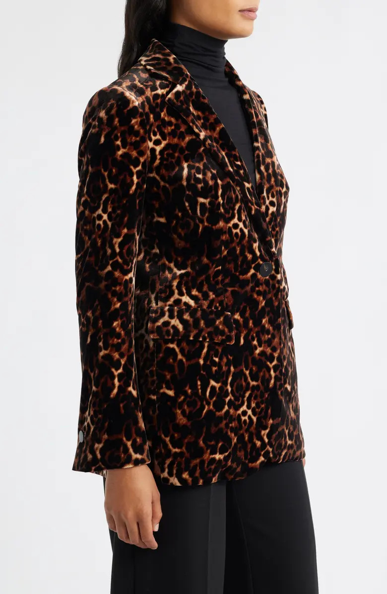 Anne Klein Print One-Button Blazer | Nordstrom | Nordstrom