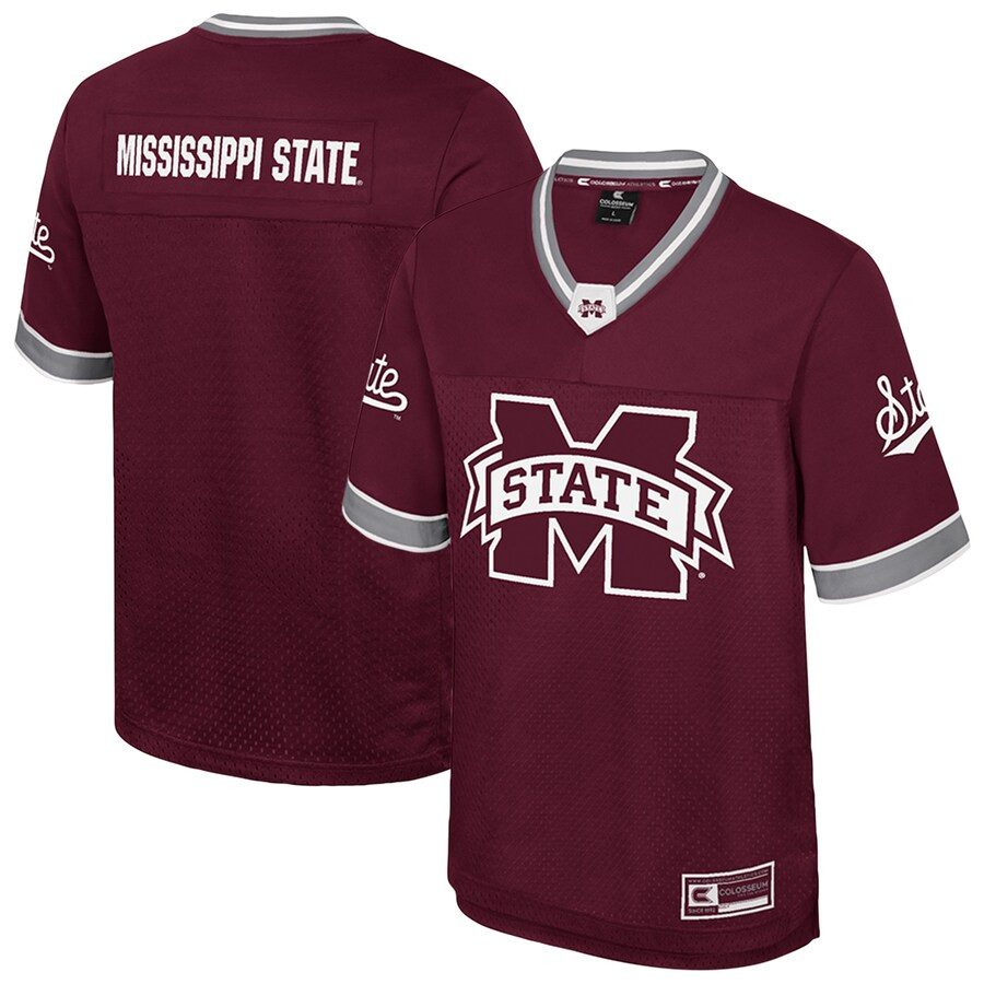 Mississippi State Bulldogs Colosseum Nothing But The Hits Football Jersey - Maroon | Fanatics