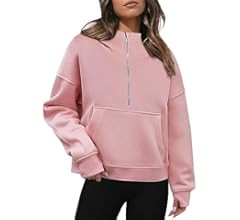 Zeagoo Womens Half Zip Cropped Hoodies Fleece Long Sleeve Pullover Sweatshirts 2023 Fall Winter C... | Amazon (US)