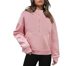 Zeagoo Womens Half Zip Cropped Hoodies Fleece Long Sleeve Pullover Sweatshirts 2023 Fall Winter C... | Amazon (US)