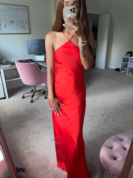 Wedding guest dress | red dress | revolve | satin maxi dress 

#LTKwedding #LTKparties #LTKSeasonal