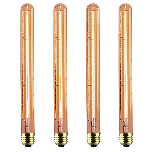 GOENDR T300 Long Light Bulb, E26 Base Amber Vintage Edison Bulb, Dimmable Tubular Unique Decorati... | Amazon (US)