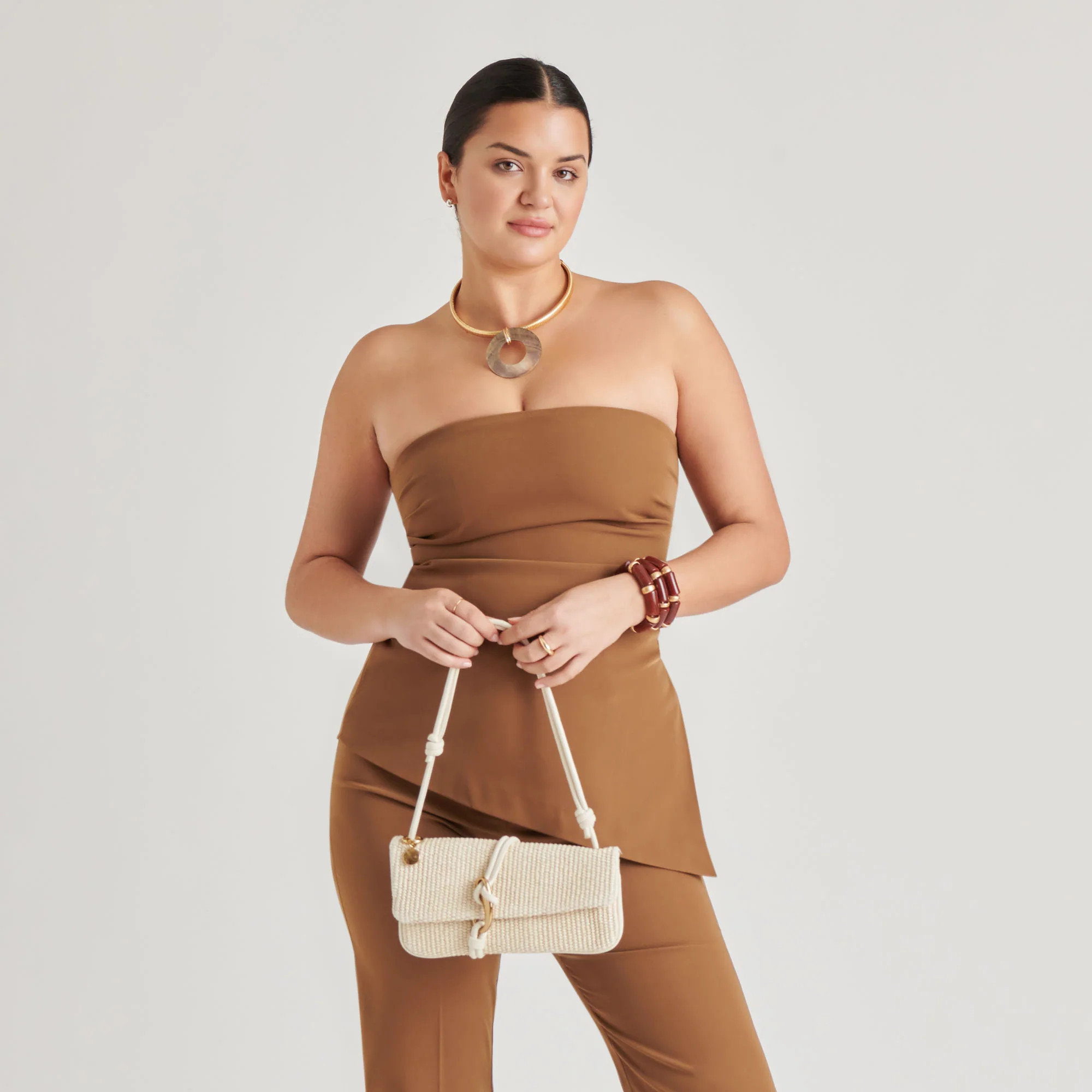 Alice Shoulder Bag Natural Raffia | DolceVita.com