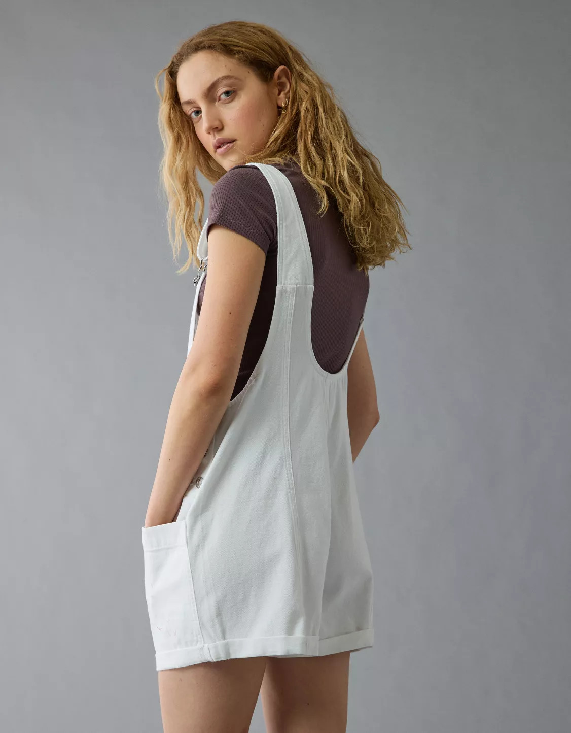 AE Easy Baggy Denim Short Overall | American Eagle Outfitters (US & CA)