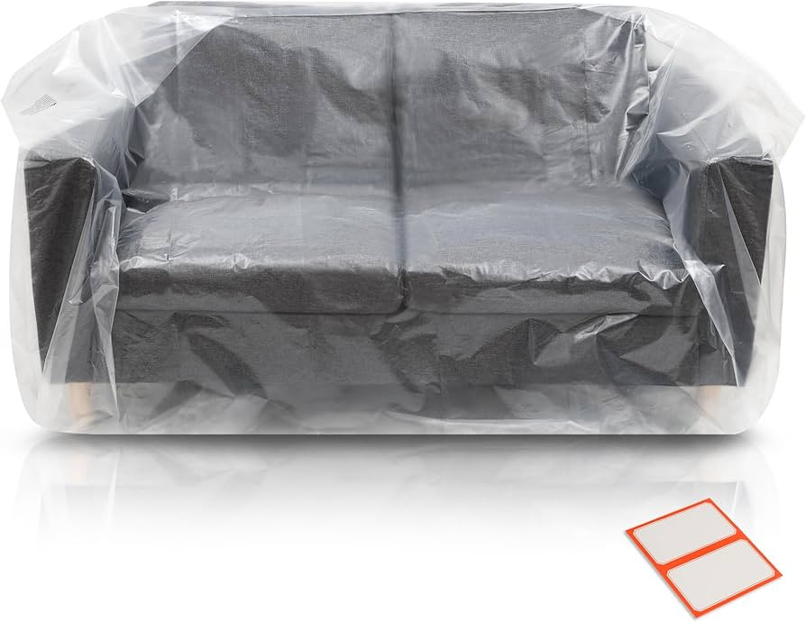 Plastic Furniture Covers for Moving - Heavy-Duty Loveseat Cover for Love Seat, Bench and Large It... | Amazon (US)
