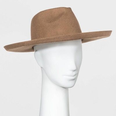 Women's Wide Brim Felt Fedora Hat - Universal Thread™ Tan One Size | Target