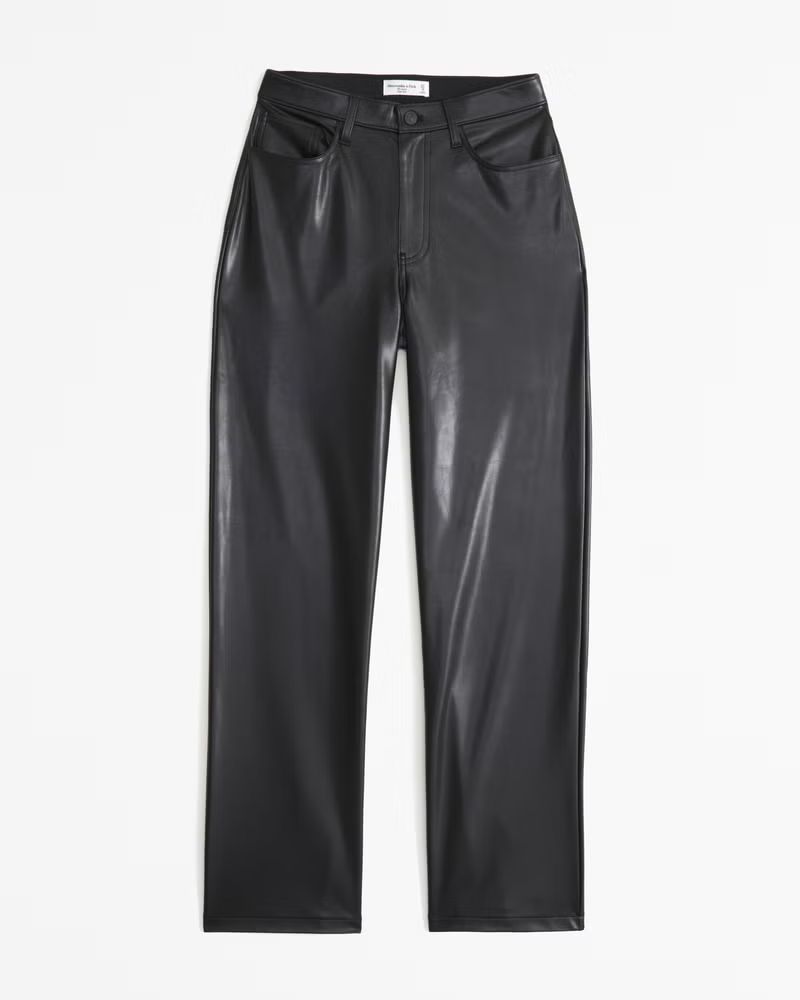 Curve Love Vegan Leather High Rise Loose Pant | Abercrombie & Fitch (US)
