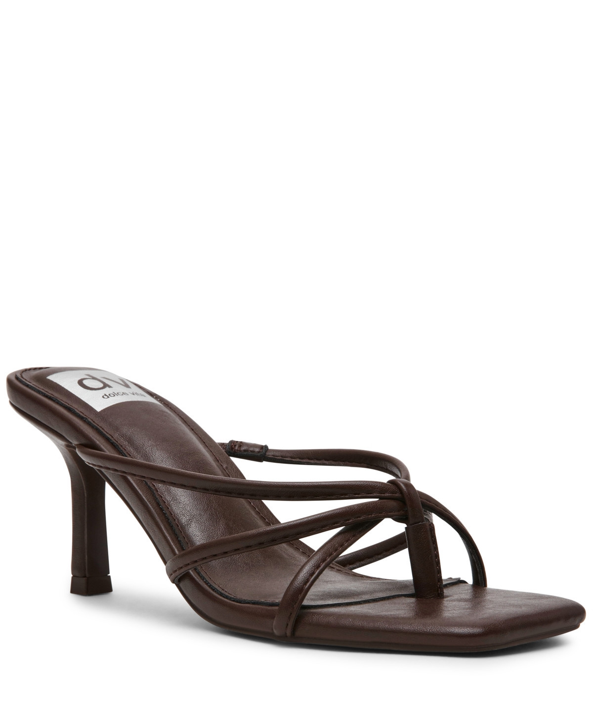 Dv Dolce Vita Women's Zini Strappy Kitten Heel Dress Sandals - Brown | Macy's
