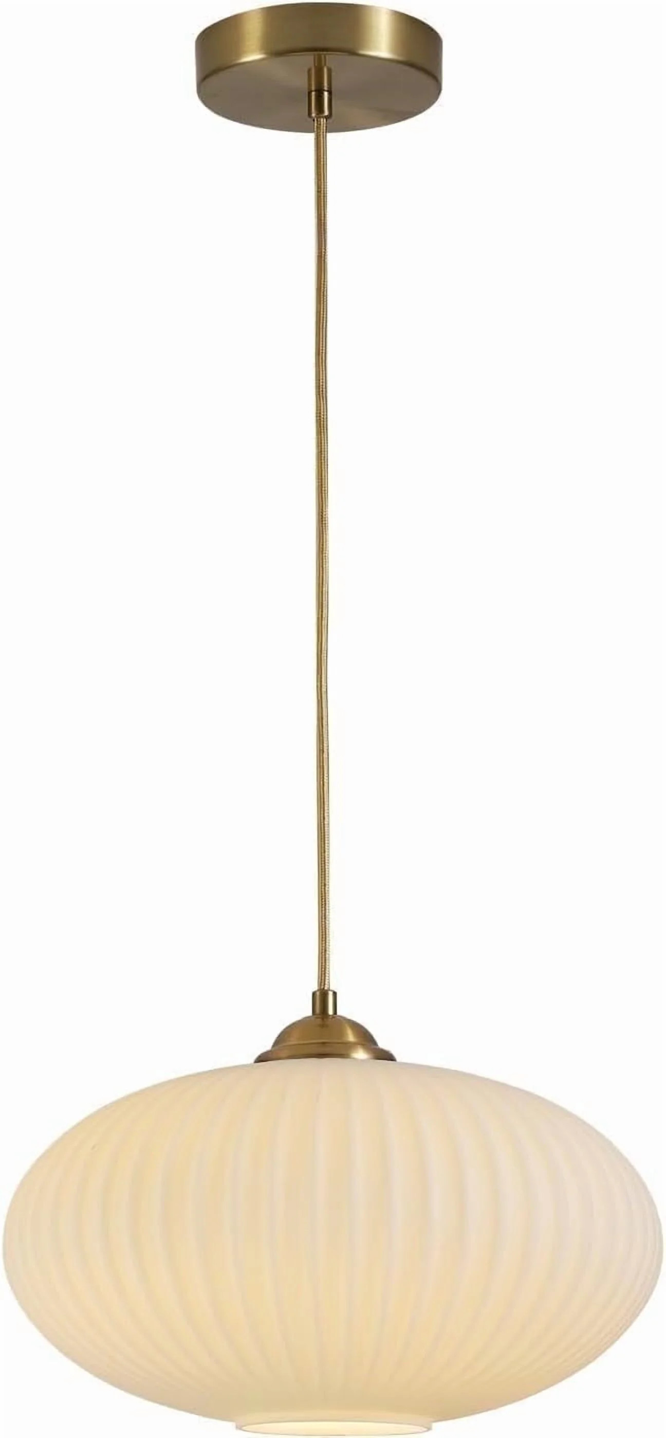 KCO Lighting Modern Gold Globe Pendant Lighting Mid Century White Opal Glass Hanging Lamp | Walmart (US)