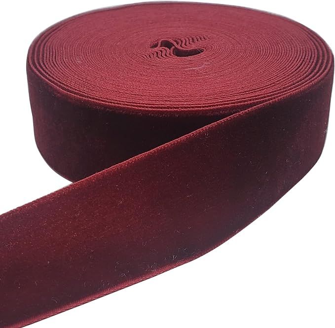 10 Yards Velvet Ribbon Spool (Wine, 1") | Amazon (US)