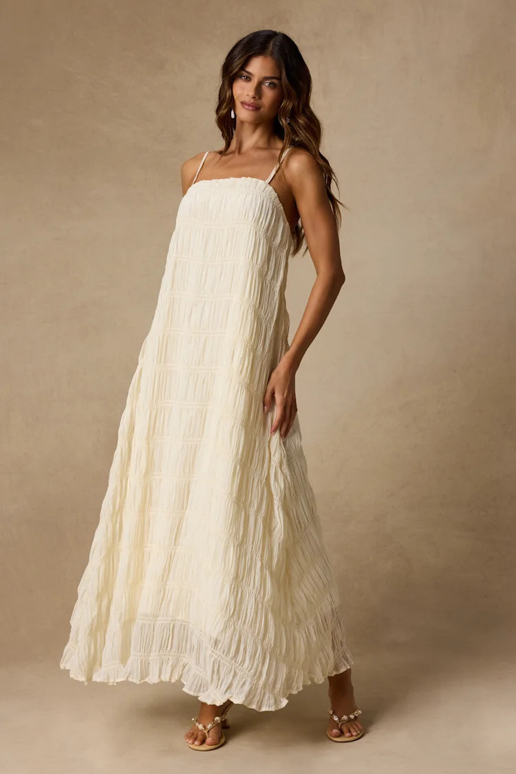 Louisiana Ivory Smocked Shift Maxi Dress | Lulus