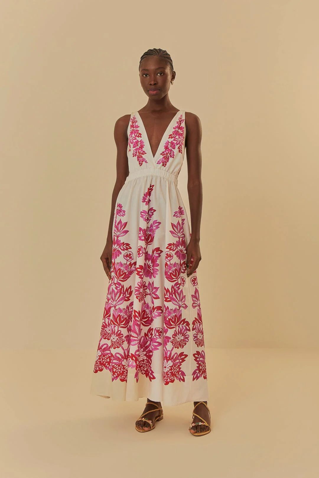 Off-White Flowerful Birds Maxi Dress | FarmRio