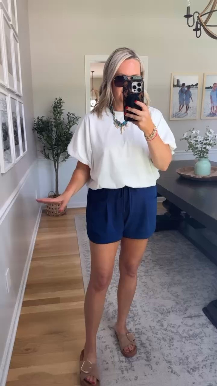 These pull on shorts are the perfect mix of cute and comfy. Easy to throw on with a basic tee, lightweight for summer, and they look way more elevated than your average lounge shorts.

pull on shorts, comfy outfit, casual summer outfit, everyday style, lightweight shorts, mom outfit, easy outfit idea, navy shorts, summer basics, vacation outfit, comfy summer fashion, effortless style

#LTKootd #LTKSeasonal #LTKActive