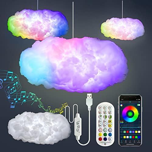 3D Big Cloud lightning Light Kit Music Sync Warm White Multicolor lightning Changing Strip Lights... | Amazon (US)