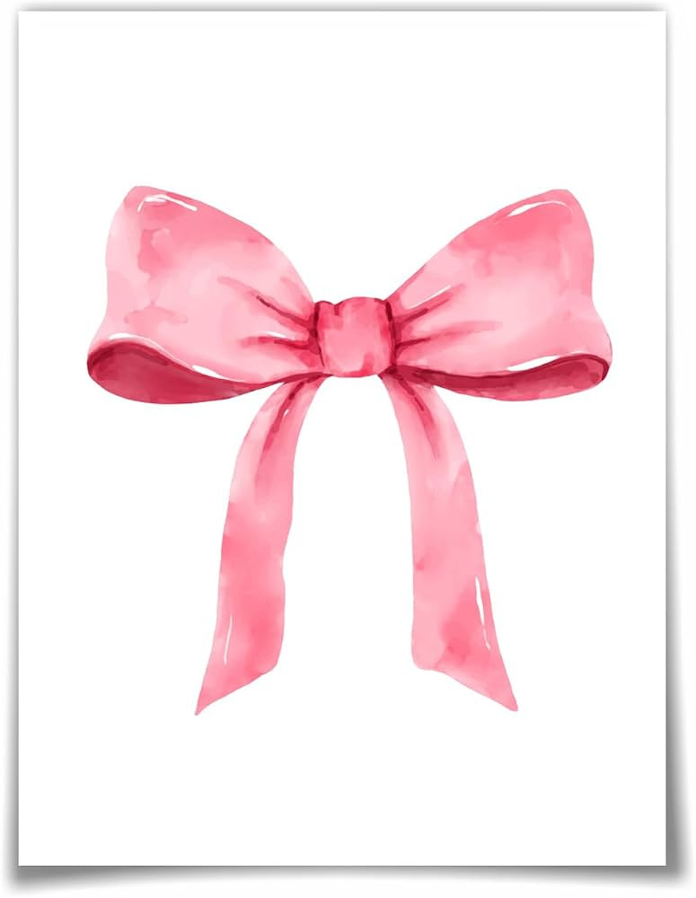 Generic Preppy Pink Bow Wall Art, Watercolor Bowknot Aesthetic Girly Canvas Print Painting Pictur... | Amazon (US)