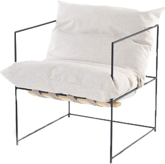 HHTD Comfortable Modern Wrought Iron Frame Leisure Armchair with Cushion,Suitable for Simple Lazy... | Amazon (US)