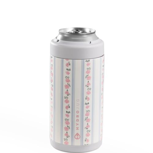 HydroJug Slim Can Cooler - 2-in-1 Insulated Can Cooler Cup - Stainless Steel Slim Can Holder with Non-Slip Rubber Base - Screw-Top Lid - Dishwasher Safe - 12oz, Primrose | Amazon (US)