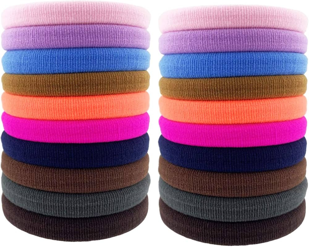 Thick Seamless Cotton Hair Ties, BETITETO 20 Pieces Womens Ponytail Holders Hair Elastics Bands N... | Amazon (CA)