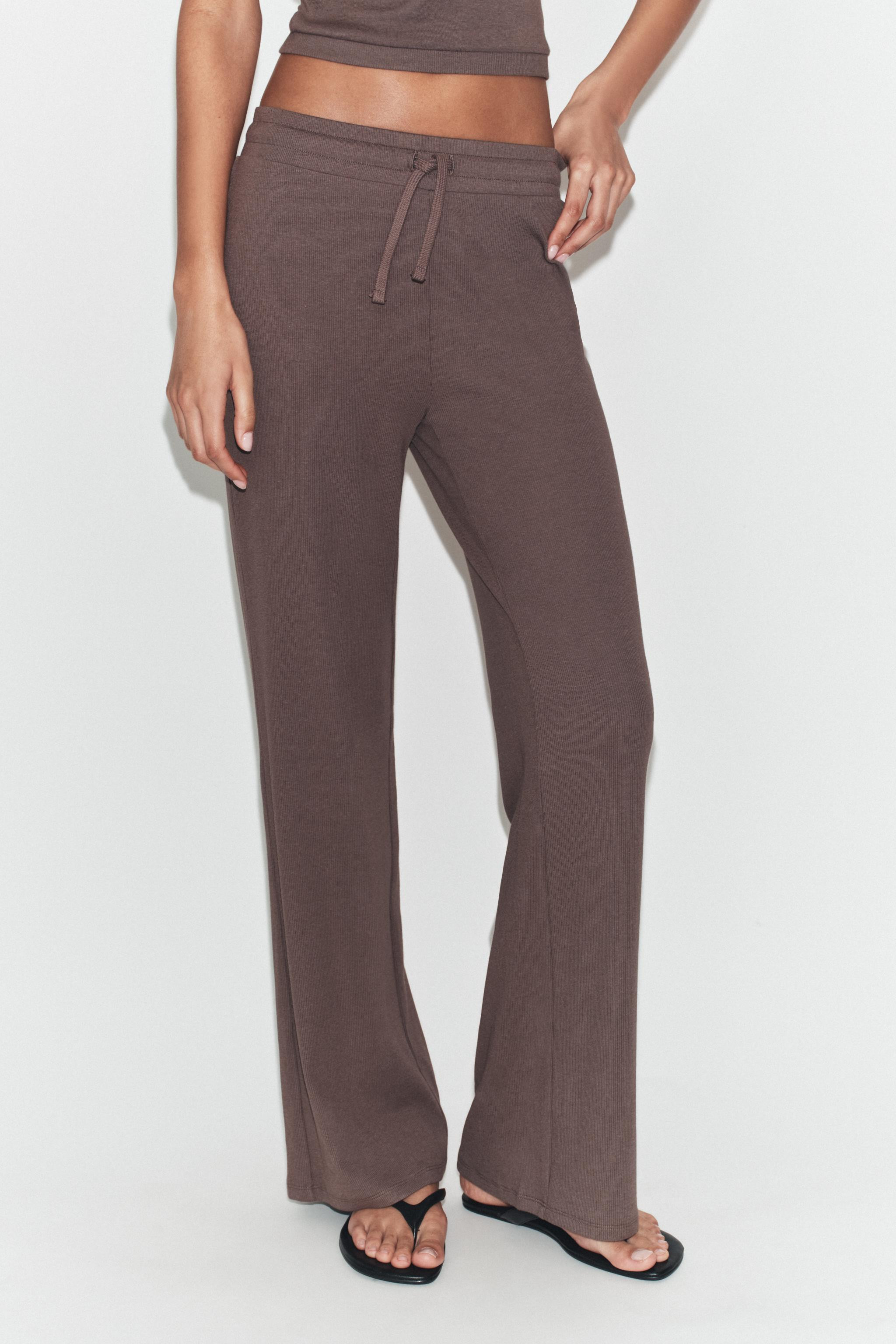 STRAIGHT RIBBED TROUSERS | Zara UK