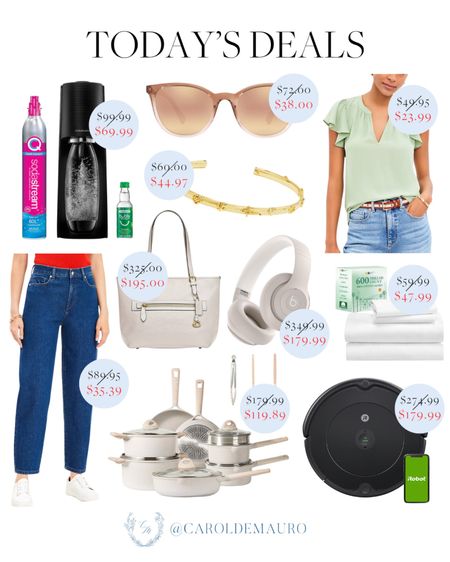 Don't miss out on today's deals which include a cute green top, cookware set, headphones, robot vacuum, and more!
#onsalenow #homeessentials #springfashion #affordablefinds

#LTKSeasonal #LTKSaleAlert #LTKHome