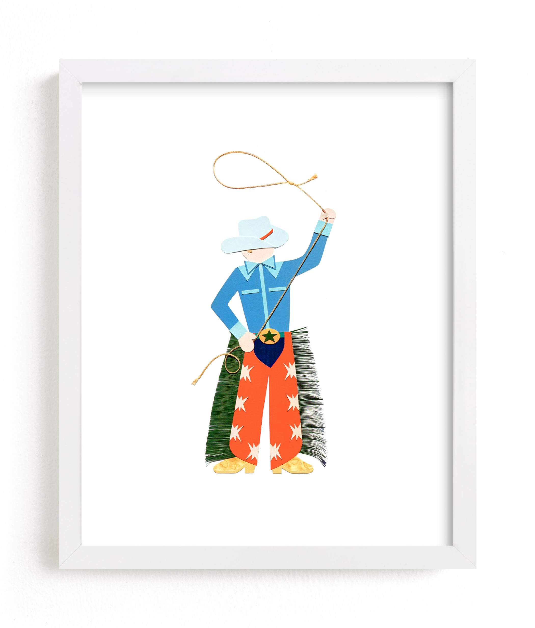 "Cowboy Carl" - Mixed Media Limited Edition Art Print by Kelsey Livingston. | Minted