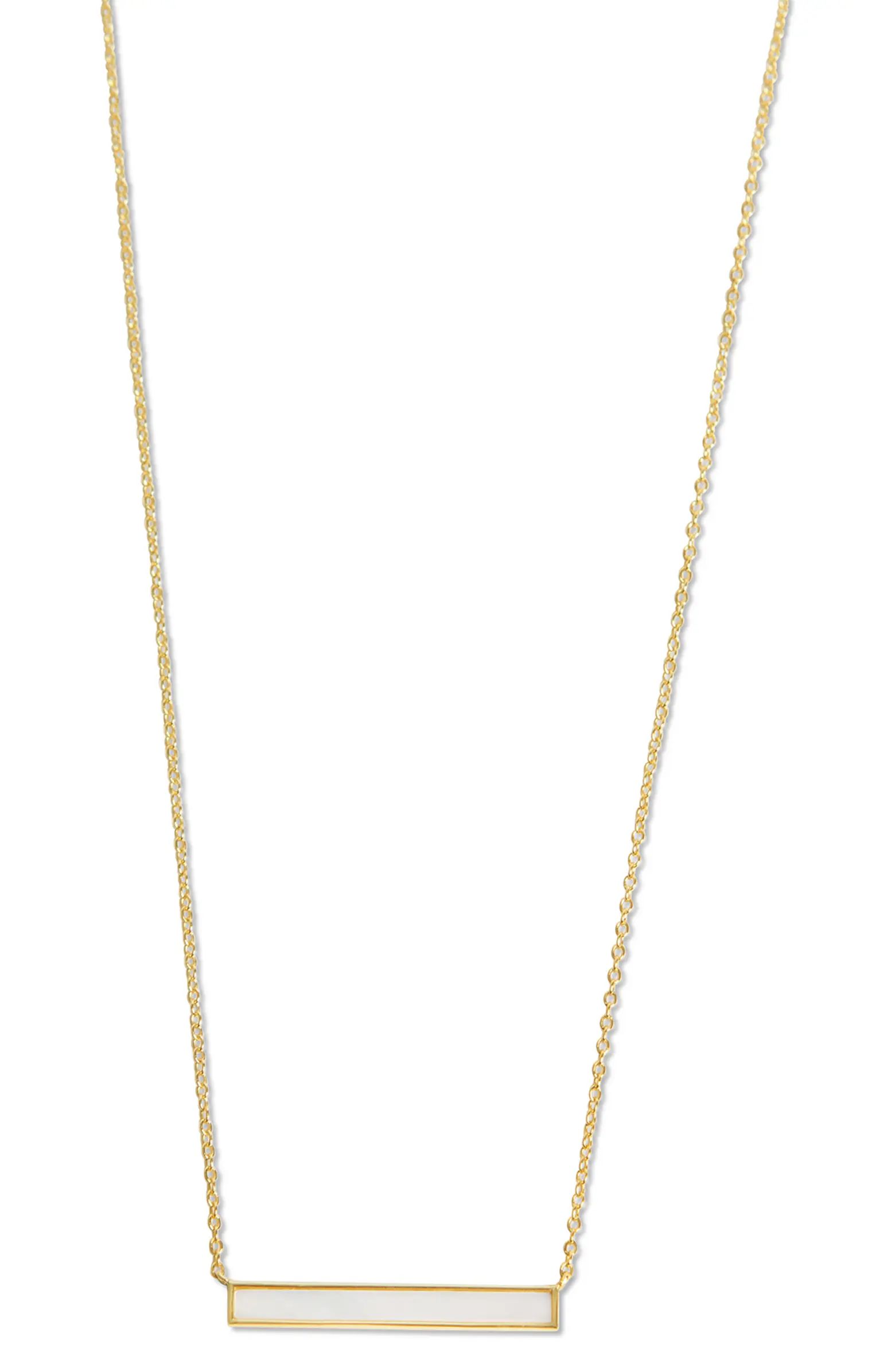 Mother-of-Pearl Bar Pendant Sterling Silver Necklace | Nordstrom
