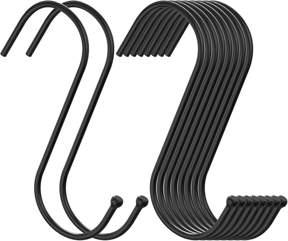 RELBRO S Hooks, 30 Pcs 3.7 Inch Small Metal S Hooks Closet S Shaped Hooks Heavy Duty S Hanging Ho... | Amazon (US)