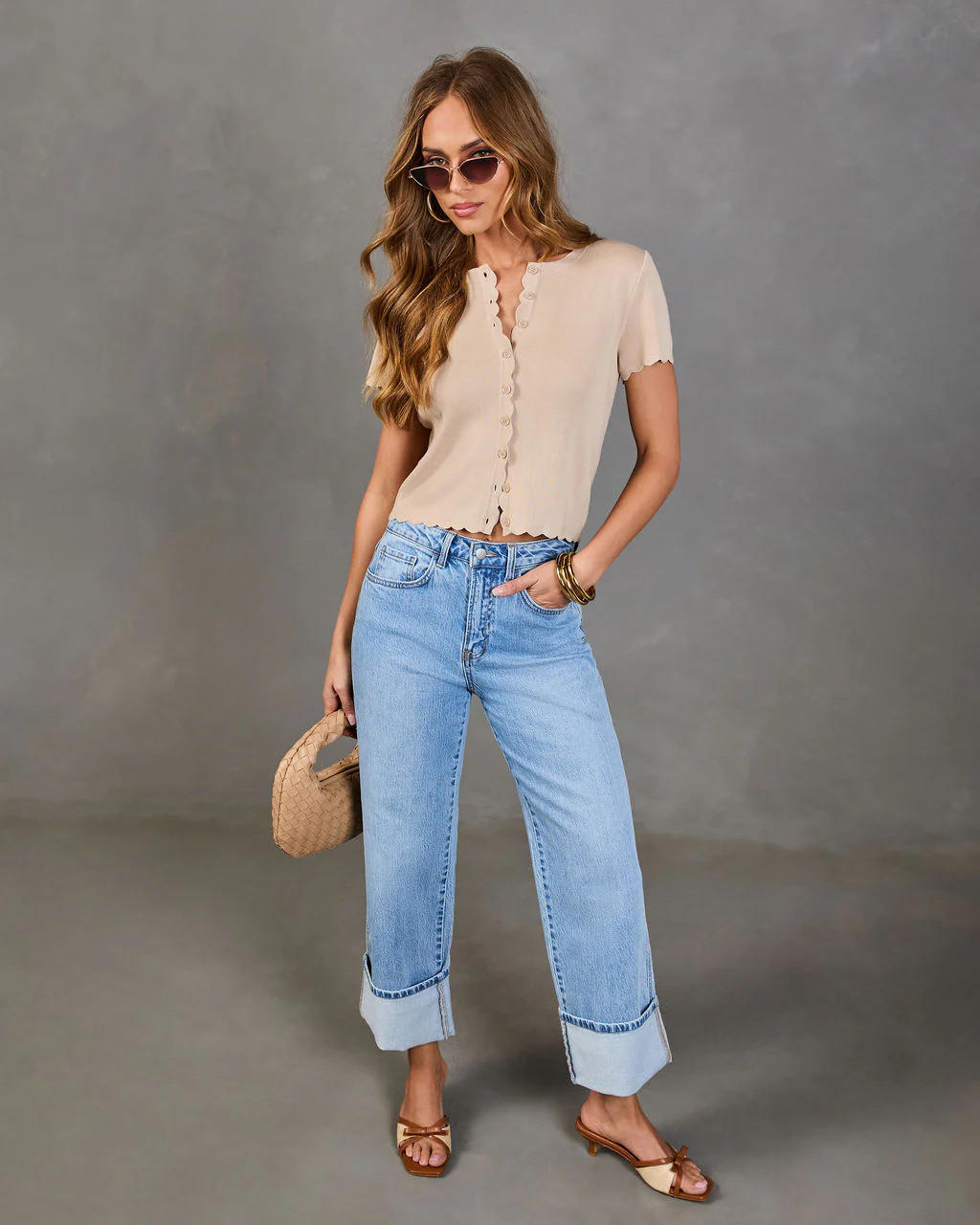 Travie Partial Button Down Top | VICI