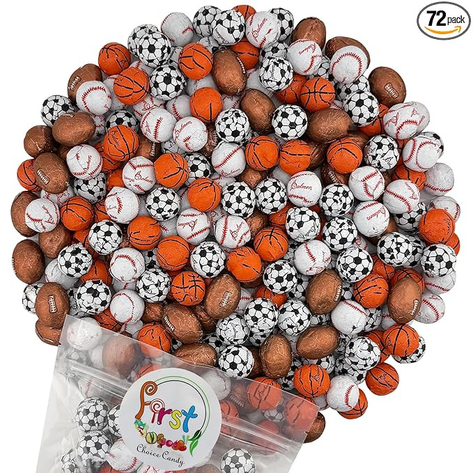 FirstChoiceCandy Milk Chocolate Foil Wrapped Balls (Assorted Sport, 1 Pound (Pack of 1)) | Amazon (US)