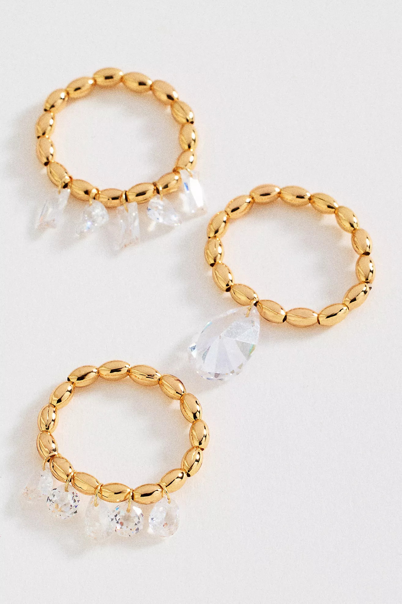 Crystal Stretch Rings, Set of 3 | Anthropologie (US)