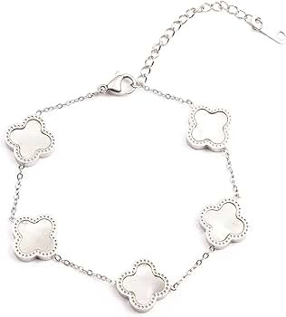 18K Gold Plated Lucky Clover Bracelet for Women Adjustable Fashion Bracelet Jewelry Birthday Gift... | Amazon (US)