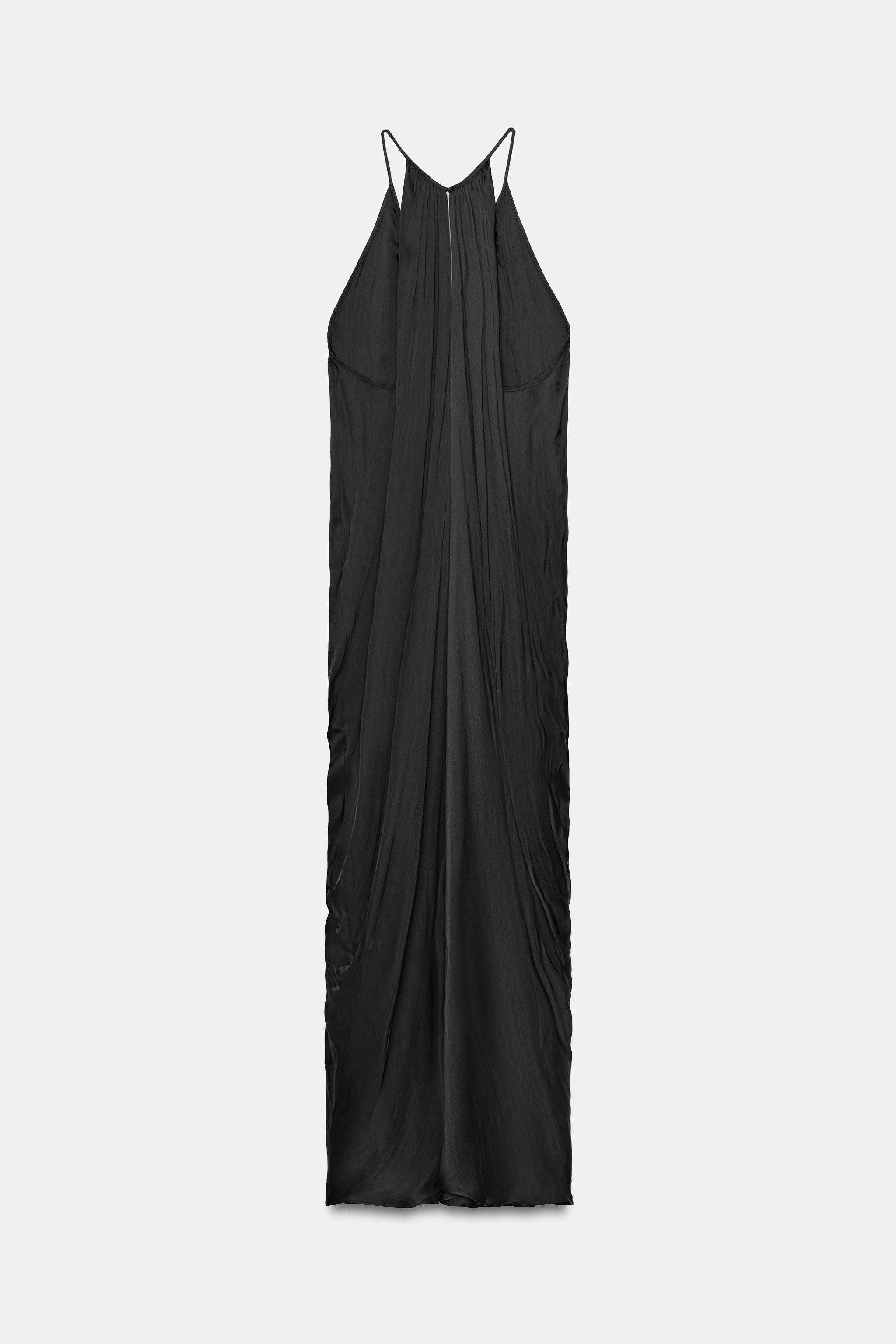 DescriptionCompositionMeasurementsMidi dress with a halter neckline. Open back. Tie fastening at ... | Zara NL