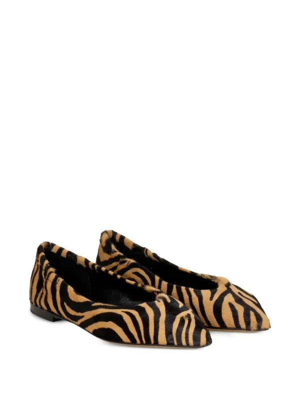 zebra-pattern flat pumps | Farfetch Global