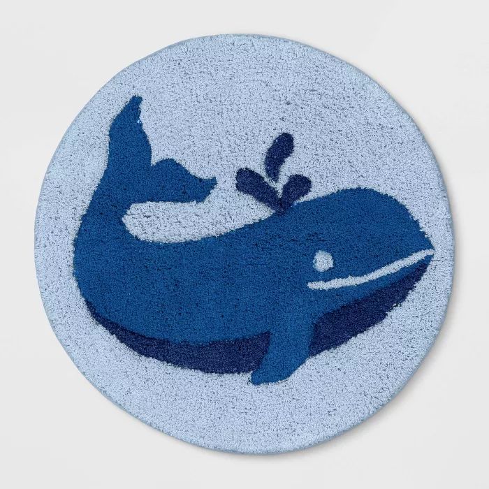 24" Whale Bath Rug Blue - Pillowfort™ | Target